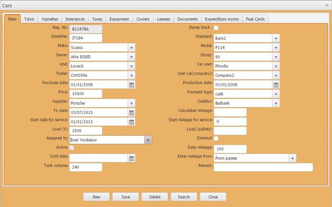 Fleet Management System - Cars
